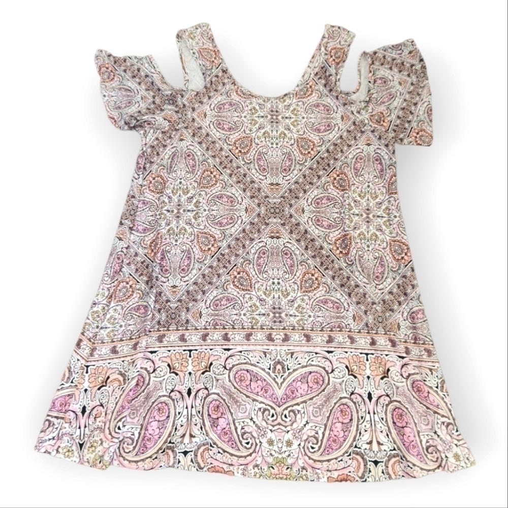 Bobeau Cold Shoulder Boho Top M